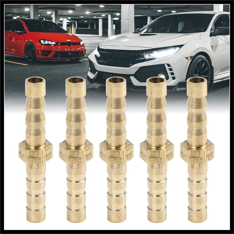 Hihaha 5mm Brass Barb Hose Fitting Straight Joiner for Air