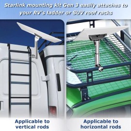 Ybervont Starlink Gen 3 Mount for RV Ladder, Starlink Mounting Kit Gen 3 with 0-30°