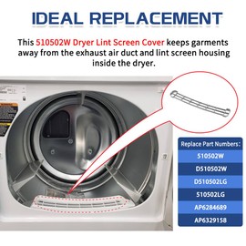 [Upgraded] 510502W Dryer Lint Filter Cover, Dryer Lint Screen Cover fit for Speed Queen, Replace D510502W, D510502LG, AP6284689, ‎Light Gray