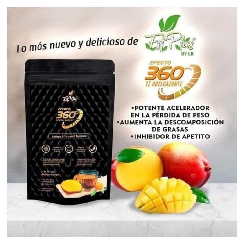 Té Sabor Mango Africano 360, Bebida Natural, 15 Sobres de