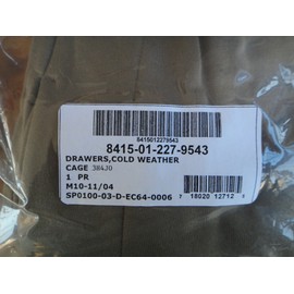 US Military Polypropylene Thermal Long Johns Underwear Drawers, Size Small -New in Bag USGI Extreme Cold Brown