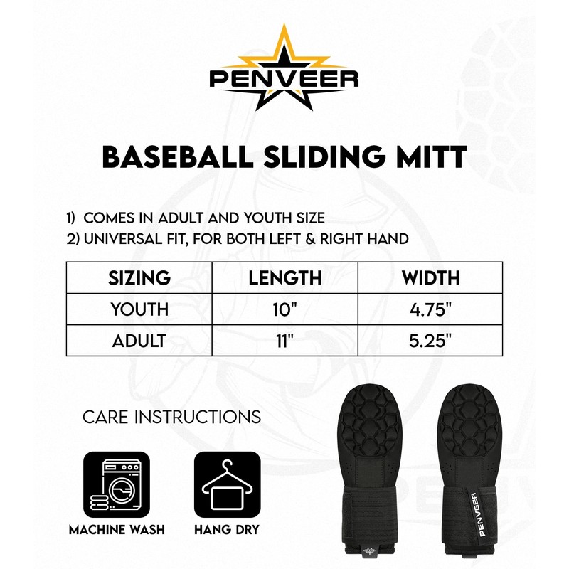 Penveer Baseball Sliding Mitt Youth & Adult, Sliding Glove for