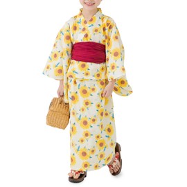 chil2 Children's Yukata Set, Separate Girls, Sundress, Kids' Baby Clothes, 3-piece Set, Dress, Dress, 35.4, 39.4, 43.4, 59.2, 59.2, 55.1, 59.1, 59.1, 59.1 inches (90, 100, 110, 120, 130, 140, 150 cm