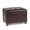Furnistar 24” Rectangular Faux-Leather Storage Ottoman Bench (Coffee)