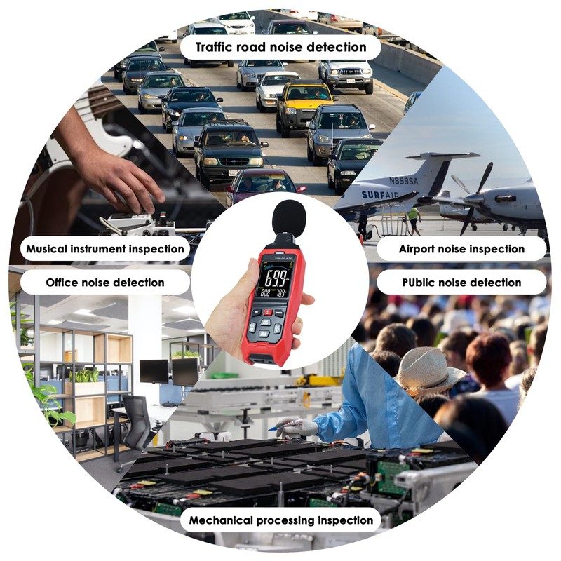 Sound Level Meter Datalogger A/C/Z, Portable Sound Meter Fast/Slow Weighting