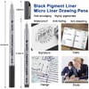 Cdycam Fineliner Pens, Set of 9 Black Fineliner Ink Pen