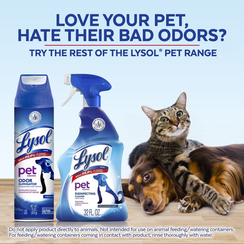 Lysol Pet Odor Eliminator Spray, Sanitizing and Disinfecting Spray for