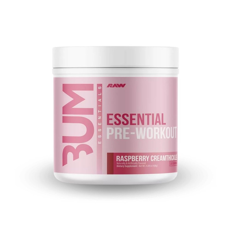 CBUM Essential Pre-Workout, Suplemento Deportivo, 408g (30 Servicios, Frambuesa Cremosa)