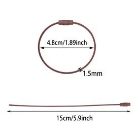 Mini Skater Wire Keychain Cables Key Rings Travel Luggage Tags Steel Loops for Keys Cards Dog Collars Cruise Accessories, Pack of 12 (Brown)