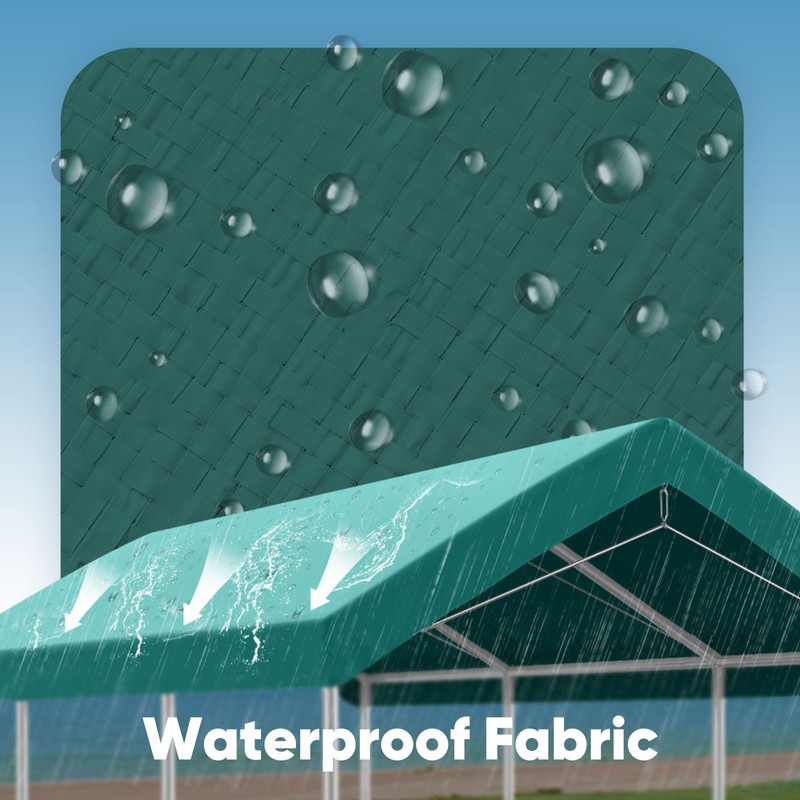 ADVANCE OUTDOOR Replacement Top Cover Tarp for 10x20 ft Carport