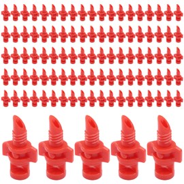 Zorveiio 100 Pcs 360 Degree Misting Nozzle, Micro Sprayer Sprinklers Irrigation, Refraction Automizing Drippers for Garden Irrigation System(Red)
