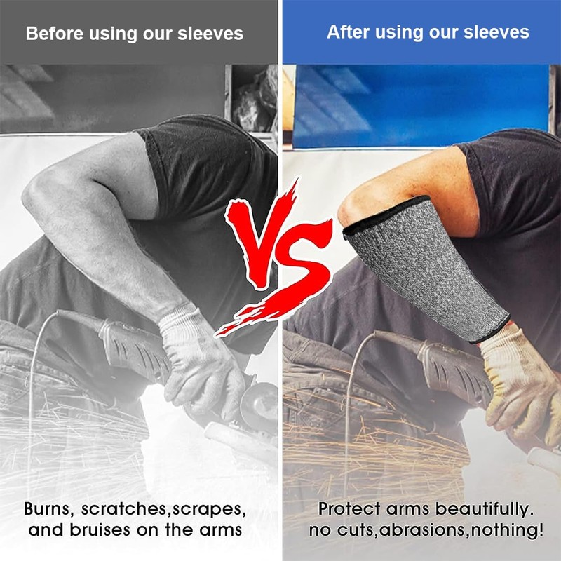 KGDUYC Work Gloves, Cut Resistant Arm Sleeves for Outdoor Camping