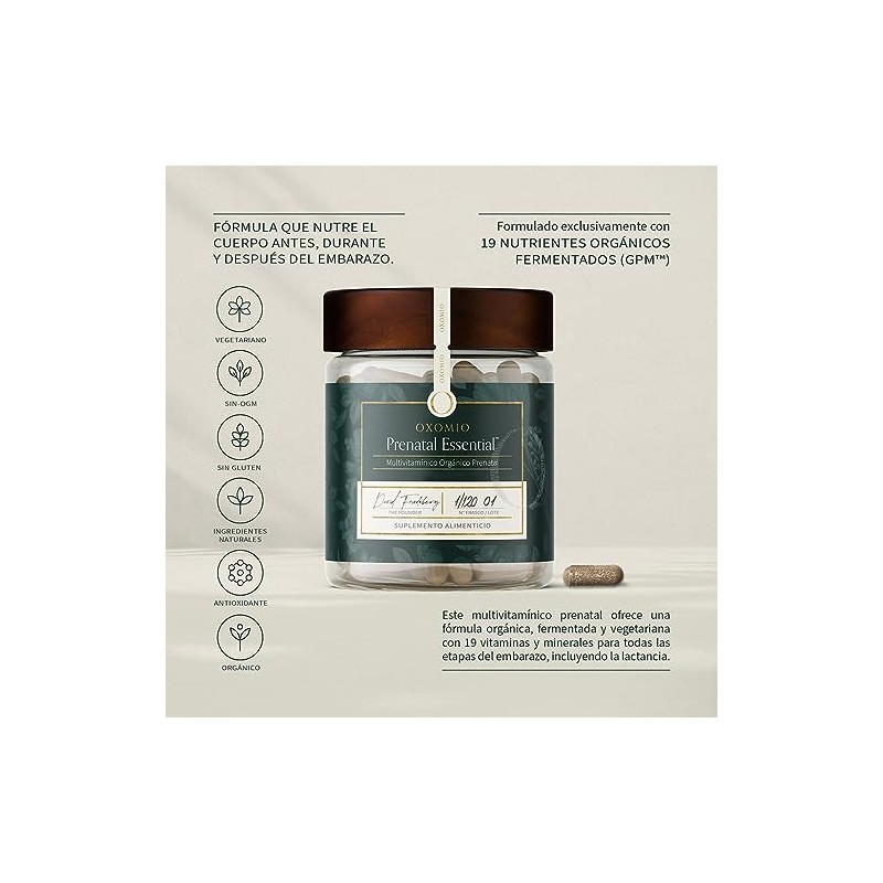 Prenatal Essential - Multivitamnico orgnico fermentado prenatal 19 Vitaminas y