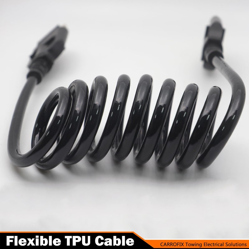 CARROFIX Truck 5 Way Flat Trailer Wiring Connector Flexible Coiled