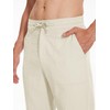 SEVEGO Mens Casual Linen Pants 34'' Elastic Waist Drawstring Straight-Legs