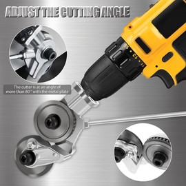 Electric Drill Plate Cutter Universal Metal Sheet Cutter Tool Precise Cutting Plate Punch Shears Portable Drill Attachment for Aluminium Steel Iron Copper Plate Cutting PoUYWH