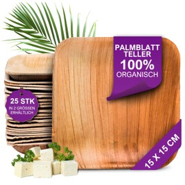Waipur Organic Palm Leaf Plates - Rectangular Plates in Five Sizes - Premium Disposable and Compostable Tableware - Environmentally-Friendly Party Tableware