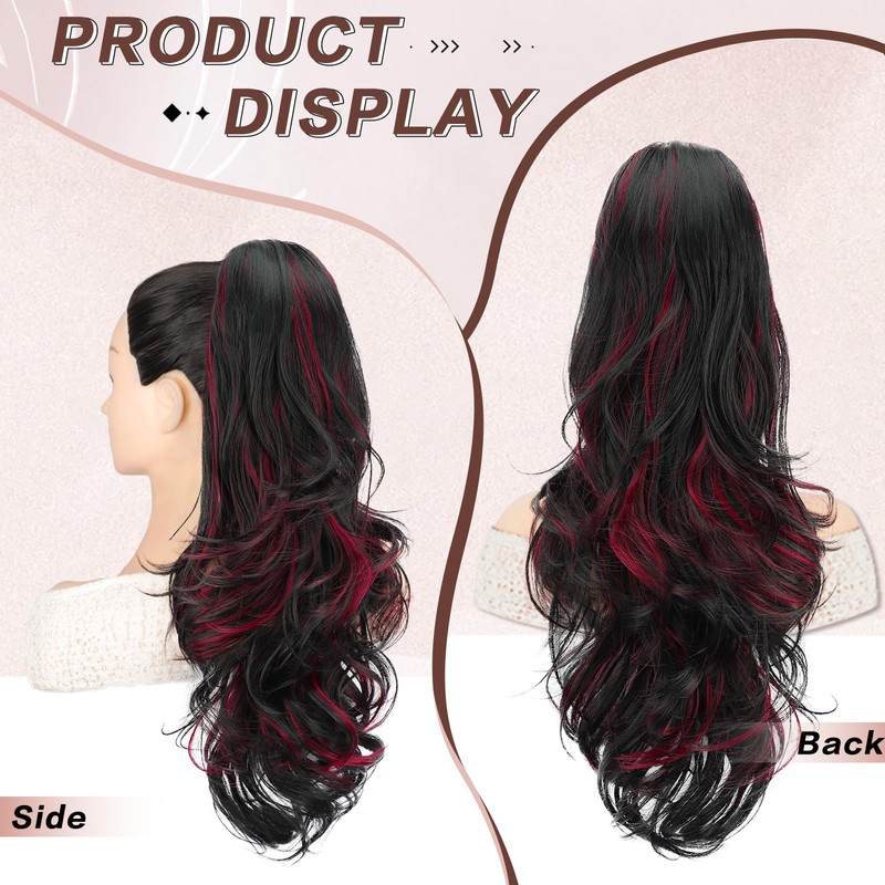 Ponytail Extension Drawstring Ponytail for Women 26" Long Wavy Curly