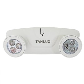 TANLUX LED Emergency Lights with Battery Backup, Two Head Adjustable Commercial Lights, UL Listed, AC 120/277V, Hardwired for Business - 1 Pack(White)