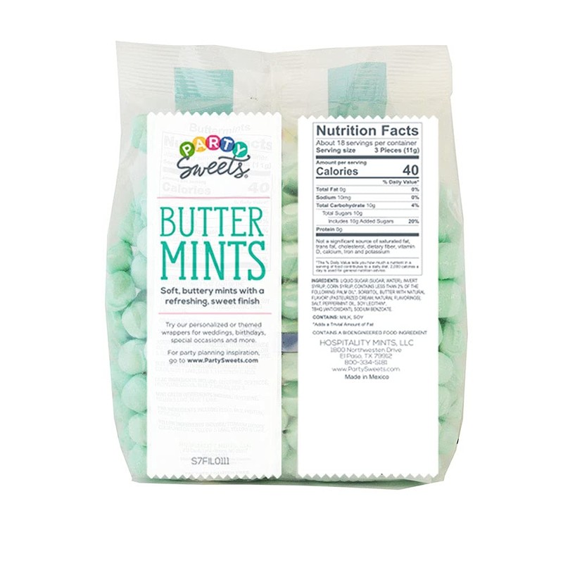 Party Sweets Mint Green Buttermints, 2.75 Pound, Appx. 350 pieces