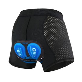 Msport Men's / Women's Cycling Shorts with 5D Gel Padding, Shock-Absorbing, Breathable and Quick Drying, blue, XXL