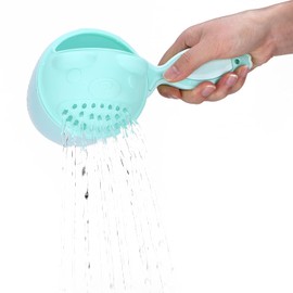 Taza de Enjuague para Bebé, Protector de Ojos para Lavado de Cabello, Diseño de Cascada(Verde)