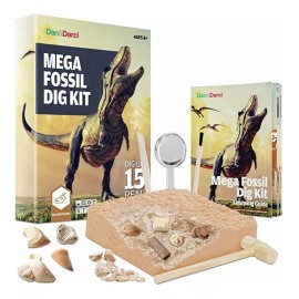 Dan&Darci Mega Fossil Dig Kit  Dig Up 15 Fósiles Reales (huesos De In