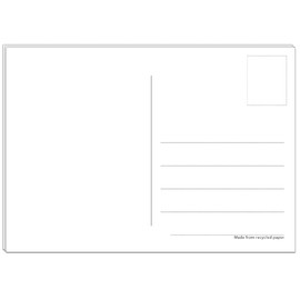 Bear and Bee 100 x White Blank Postcards Made of Recycled Paper in A6 Format (148 mm x 105 mm)