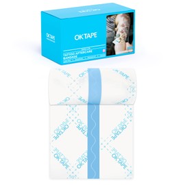 OK TAPE Tattoo Aftercare Bandage 4 in x 6 yd,Second Skin Tattoo Cover Up Patch for Faster Healing and Skin Recovery,Waterproof Transparent Latex-Free Film,Tattoos Supplies