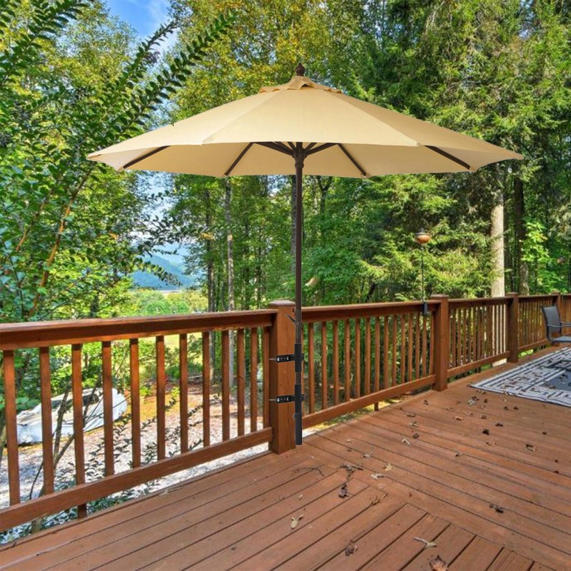 Generic Adjustable Patio Umbrella Stand, Black, Durable Metal Umbrella Holder