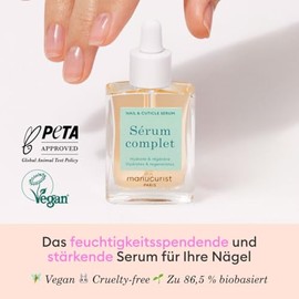 Manucurist - Nail Serum Complete Serum - Nail Care for Damaged and Brittle Fingernails and Cuticles - Nail Care Products Regenerates Nails - Bio-based (86.5%) - Gel Texture 15 ml