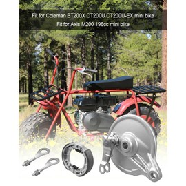 Rear Drum Brake Cover Shoe Kit Fit for Coleman BT200X CT200U CT200U-EX Axis M200 196cc Mini Bike, with Spare Drum Brake Pad & Chain Tensioner Adjustment Tool