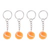 [PATIKIL] テニスキーチェーン 4個のミニテニスボールキーチェーンキーリング スポーツ愛好家向けのかわいいスポーツキーリング オレンジ