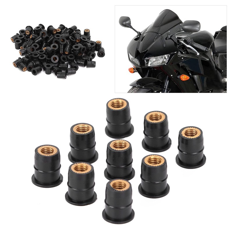 Well Nuts, 100 Pieces M6 0.8 mm Rubber Nut Rubber