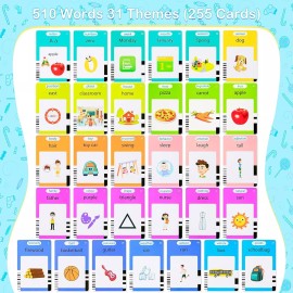ZNZ 510 Talking Flash Cards for Kids 2-4 - Pocket Speech Therapy Toys for Autism,