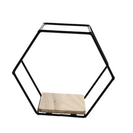 Outanaya 1pc Hexagon Wire Shelving Home Wall Rack Multifunctional Sundries Organizing Rack for Kitchen Bedroom Bathroom