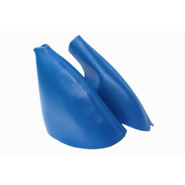 Kar Designers Real Leather Blue Manual & Emergency Brake Boot SET Fits 94-04 Ford Mustang