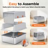 Devopet Stainless Steel Litter Box with Lid, Enclosed Cat Litter