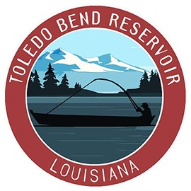 Bass Fishing Toledo Bend Reservoir Louisiana Vinyl Printed Die-Cut Decorative Auto Decal Sticker Appliques ~ Lake Life Outdoor Series