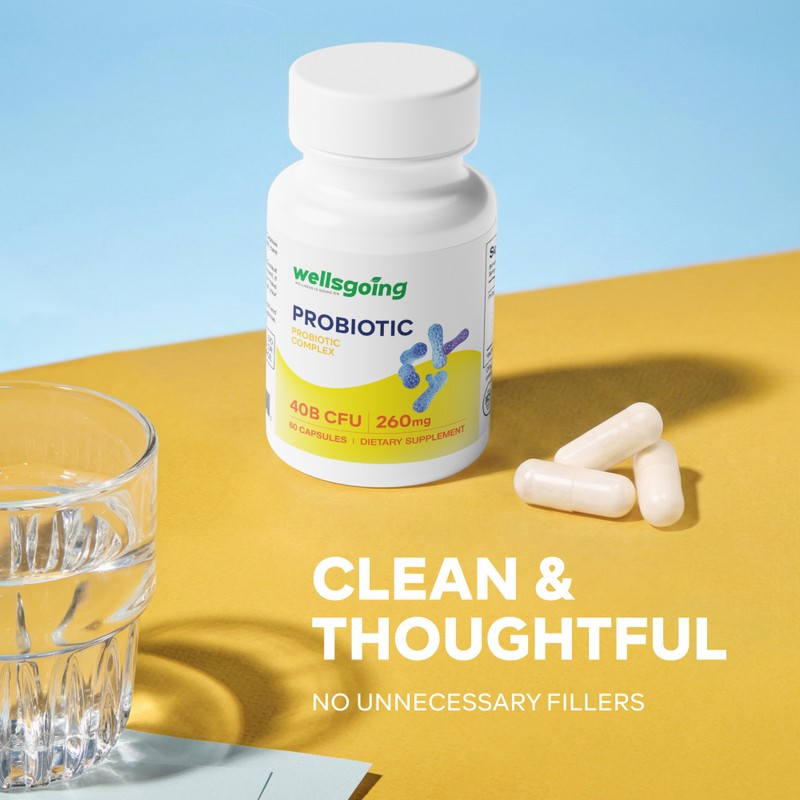 Wellsgoing Probiotic 40 Billion CFU Supplement, 10 Strains Probiotic Complex