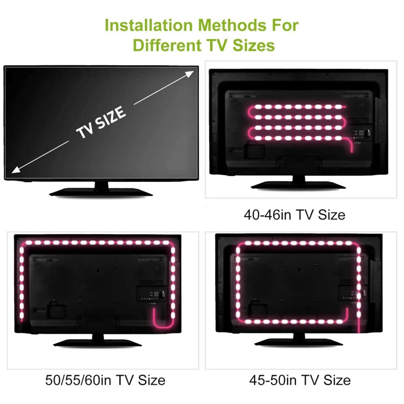 Smart Home LED TV Backlight Strip 6.56ft Waterproof RGB with
