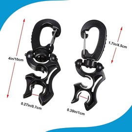 OVNSHVN 4 Pieces Skuba Double Hose Holder for Diver Clip Skuba Diving Double BCD Clip Diving and Snorkelling Equipment Accessories