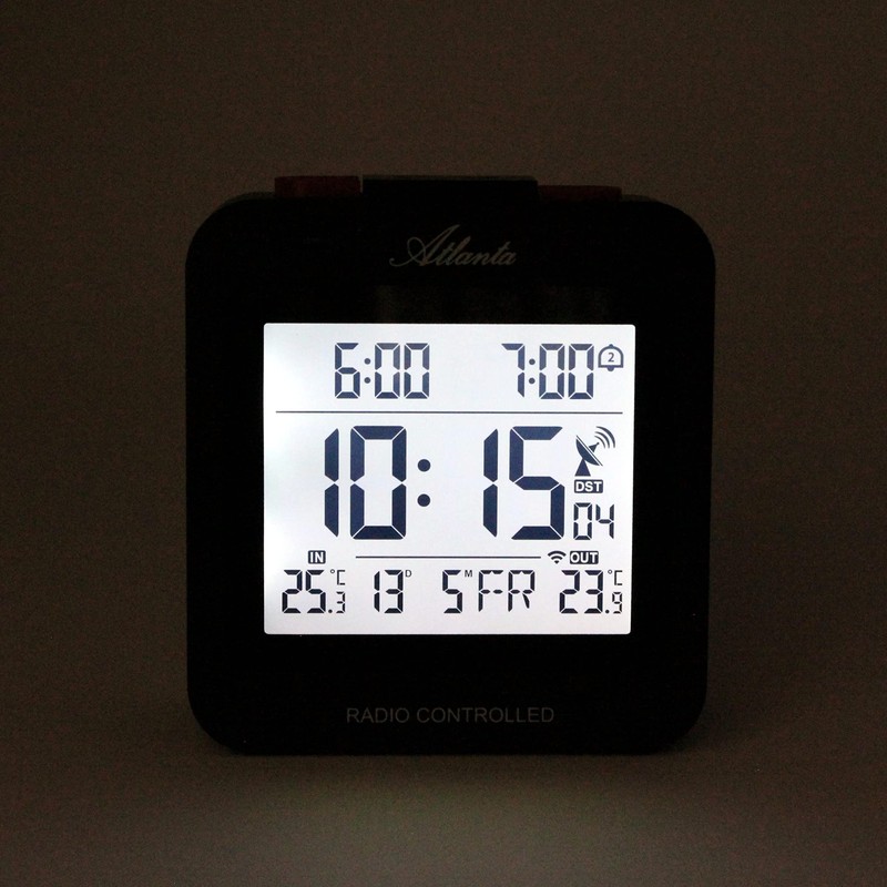 Atlanta Radio Alarm Clock Digital LCD Lighting Temperature 2 Alarms