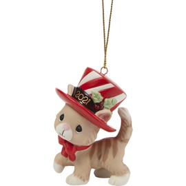 Precious Moments 211007 We Wish You A Meow-y Christmas 2021 Dated Cat Bisque Porcelain Ornamen