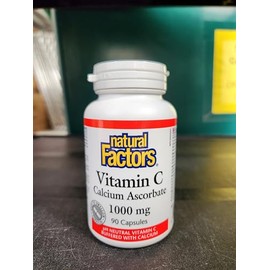 Natural Factors Natural Factors Vitamin C Calcium Ascorbate 1000 mg, HIGH POTENCY, pH Neutral Vitamin C Buffered with Calcium, 90 Capsules