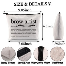 BDPWSS Funny Eyebrow Artist Gifts Esthetician Gift Makeup Artist Beautician Makeup Bag Brow Artist Definition Gift (Brow Artist defin bagCA)