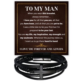To My Man Love You Forever Bracelet, Promise Bracelet For Him, Boyfriend Gifts For Man, Jewelry For Men, Valentine's Day, Christmas, Anniversary Men Gifts For Boyfriend