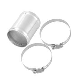 HEROFFIX OD 2.35" 60mm Aluminum Alloy Hose Joiner Tube Intercooler Pipe Connector Air Intake Tube with Bead Roll with 2 Clamps Length 3" 76mm Replace Parts