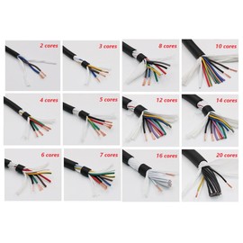 LD-Teemm TRVV Multi-core Flexible Control Cable, Oxygen-Free Pure Copper Conductor, Cable for Machine Tool Tank Chains, 16.4ft(5m) Length, 12 cores(AS12*0.3mm²), Rated Voltage 300V