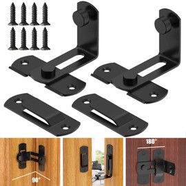 Favuit Door Bolt Stainless Steel 90° Bolt Lock Sliding Door Lock Door Bolt Flip Latch Door Lock Bolt with Fixed Screw for Gate Window Cabinet Bedroom Gardens Bathroom